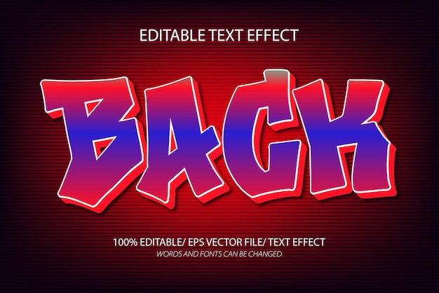 Back editable text effect and editable text style