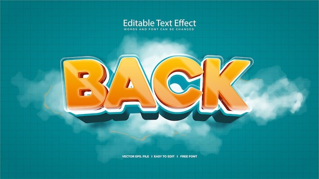 Back Editable Text Effect