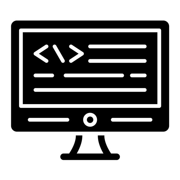Back End Development Glyph Solid Black Illustration