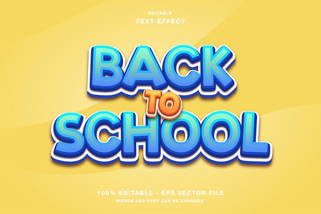 back to school 3d editable text effect template style