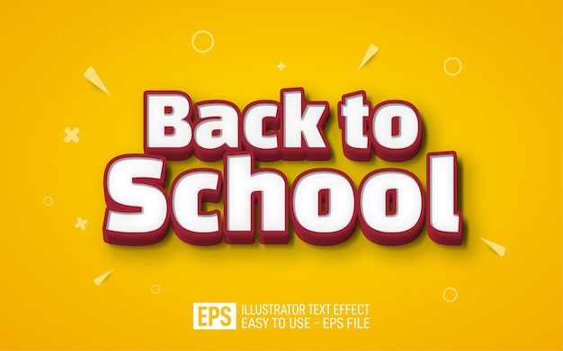 back to school 3d text editable style effect template