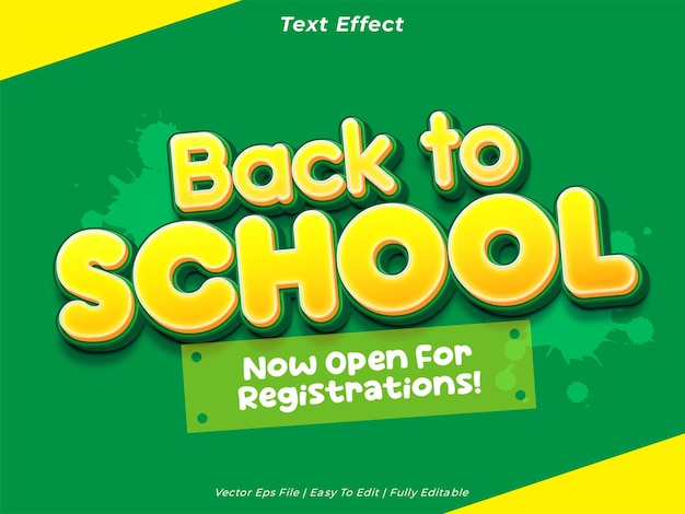 Back to school 3d vector text effect for compositions
