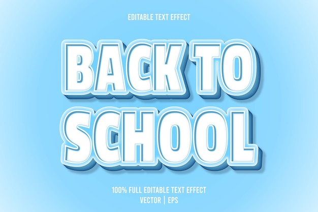 Back to school editable text effect 3 dimension emboss cartoon style