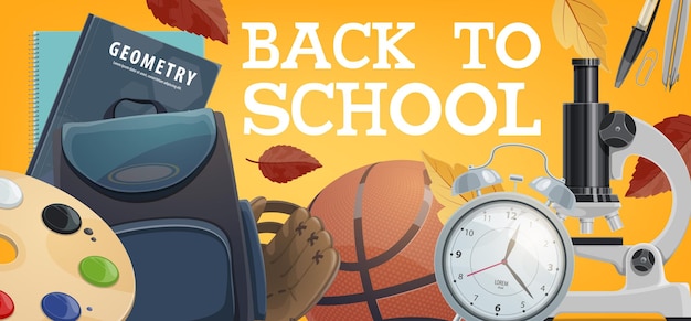 Back to school student bag lesson education items