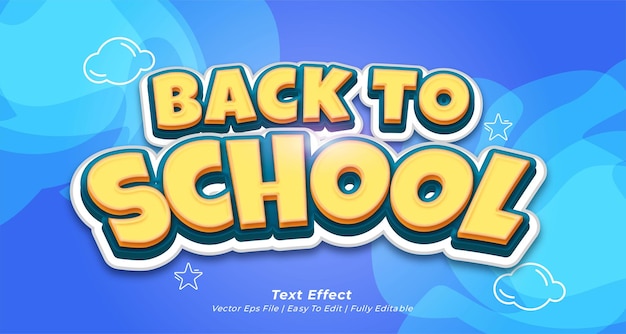 back to school text effect editable 3d text style