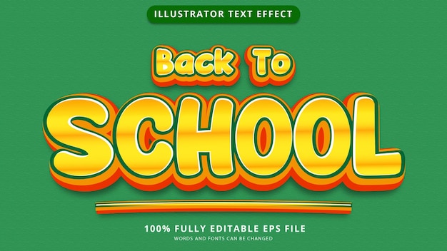 back to school text effect editable eps file
