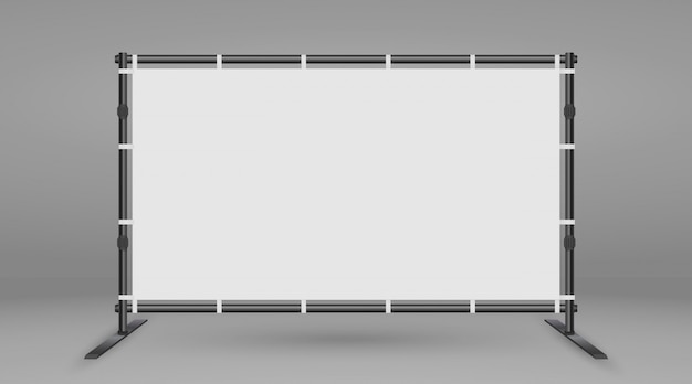 Backdrop Stand For Banners. White blank advertising press wall