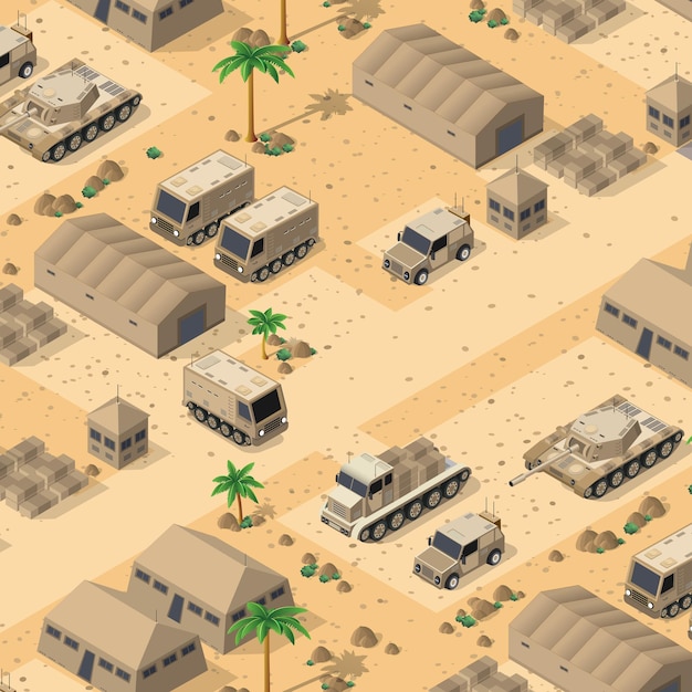 Background 3D illustration army armed troop isometric armed military