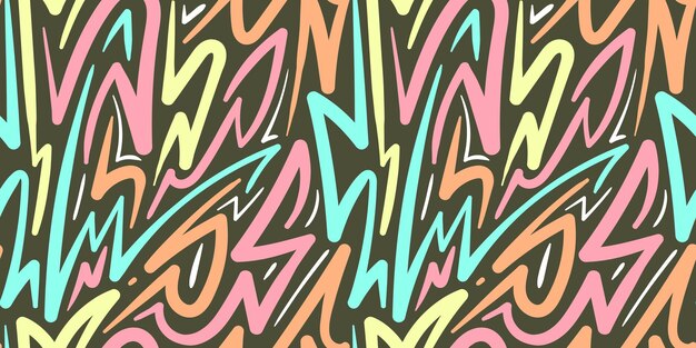 Background Abstract Colorful Swirls and Zigzag Lines