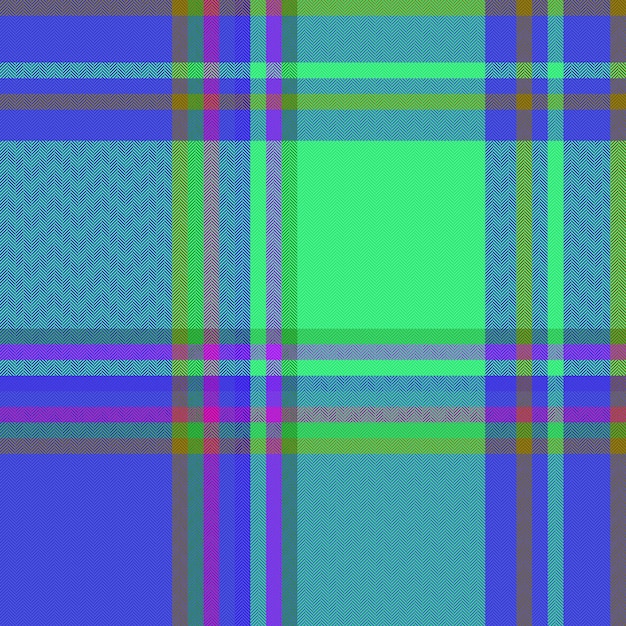 Background fabric pattern of vector seamless texture with a plaid tartan textile check in blue and turquoise colors
