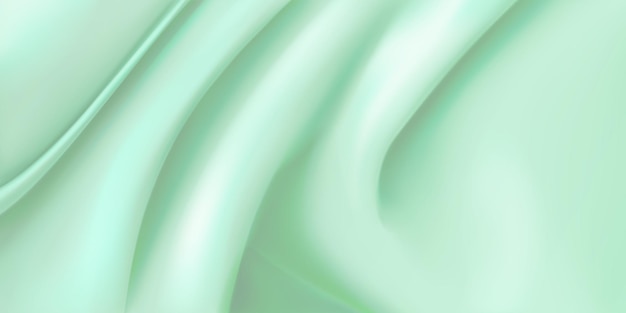 Background of light green fabric with several folds