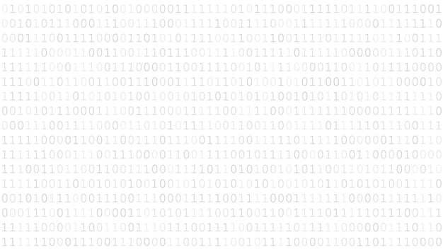 Background of zeros and ones in white and gray colors