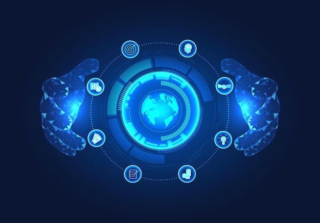 Background technology two hands of a businessman Featured with different business