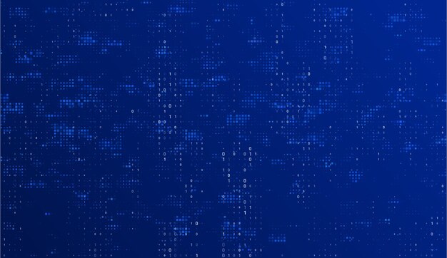 Background with binary code matrix represents programming and cybersecurity random source code