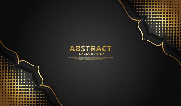 Background with bright black color flower lines 3d effect on textured dark background