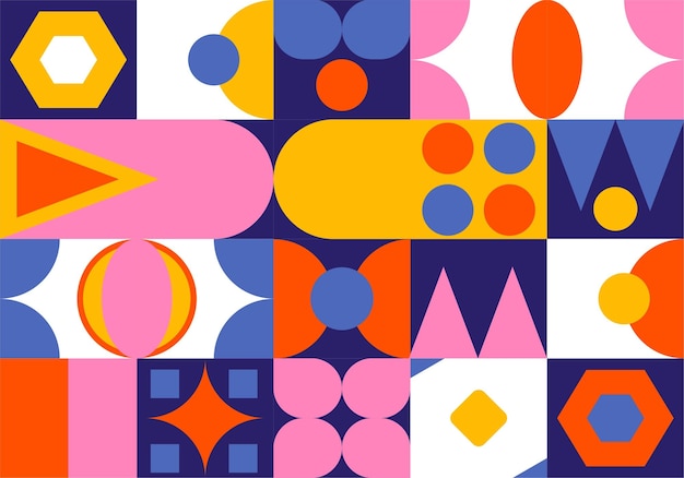 Background with decorative geometric and abstract elements Vector illustration