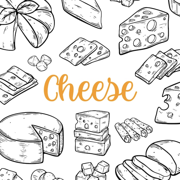 Background with delicious types of cheese