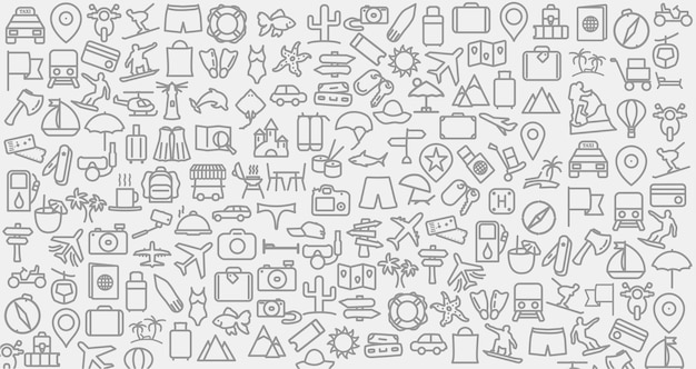 background with traveling icons traveling holidays icon background