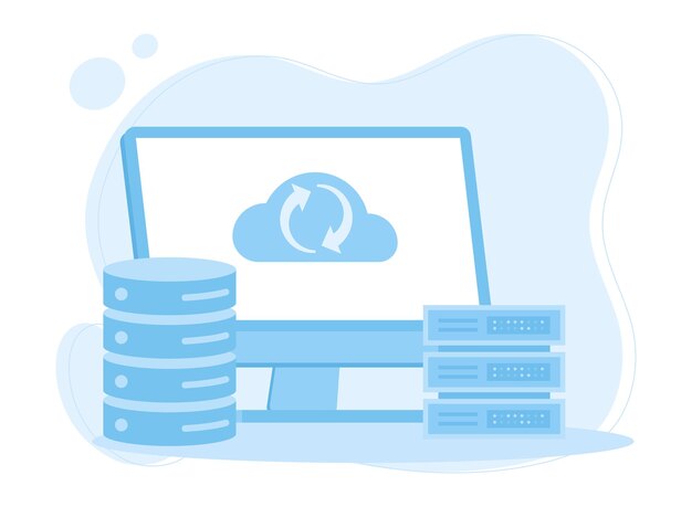 backup server data concept flat illustration