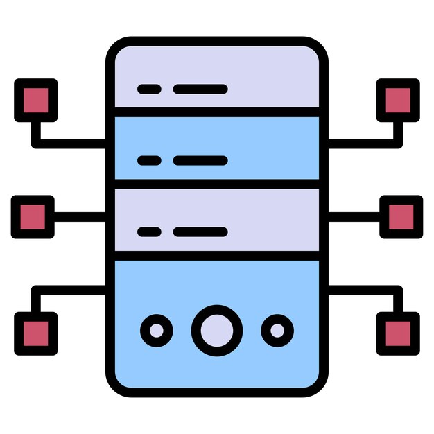 Backup Server Digital Circuit Concept Server Rack Mainframe Nodes and Branches Concept Vector Cloud