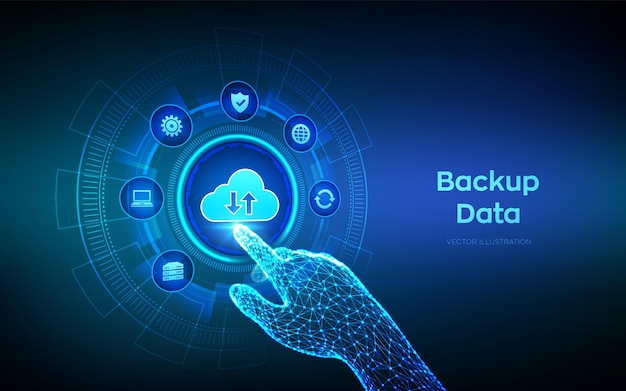 Backup Storage Data Business data online cloud backup Internet Technology Business concept