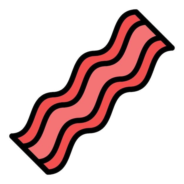 bacon crispy icon outline bacon crispy vector icon color flat isolated