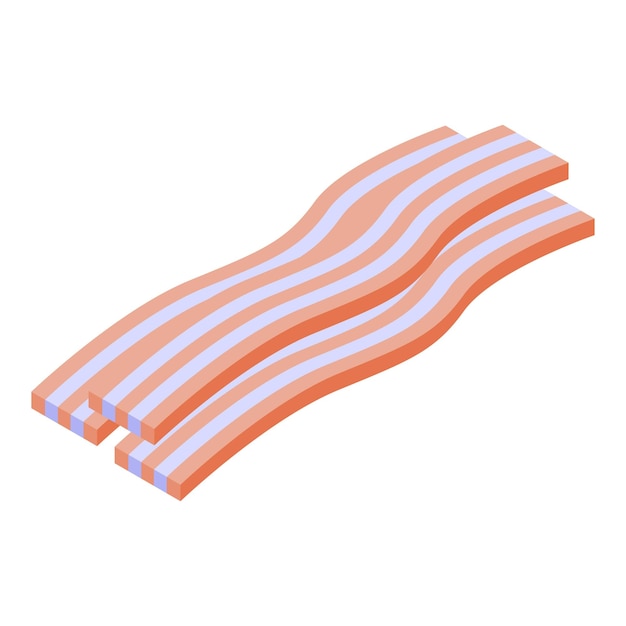 bacon icon isometric vector pork bacon meat ham streaky meat