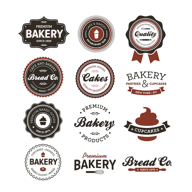 badge coffee element decorative vector set collection vector illustration