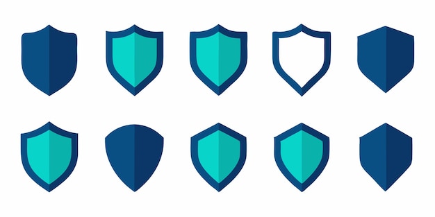 Badge amp Shield Geometric Shape Set Color Asset Pack vector on white background