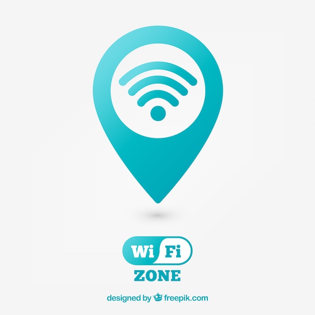 Baggrund af kort med nåle og wifi