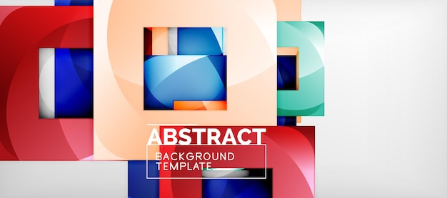Baggrund med farvede firkanter, moderne geometrisk abstraktionsdesign til plakatcover, branding eller banner
