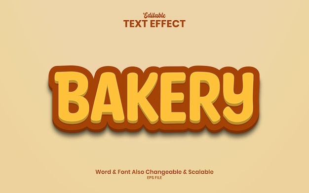 Bakery 3d text effect editable and scalable effect  template