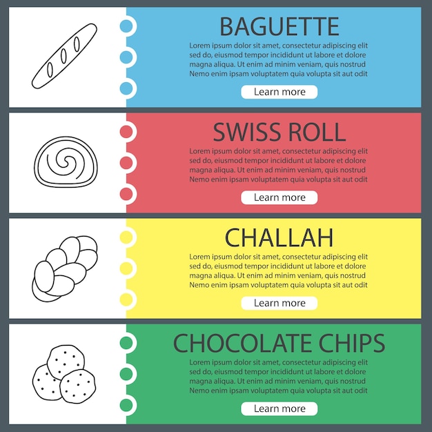 Bakery web banner templates set