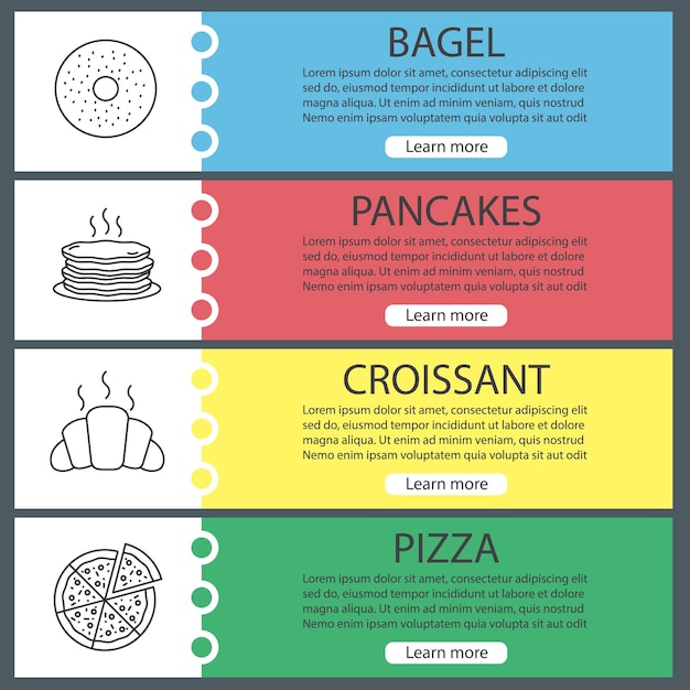 bakery web banner templates set