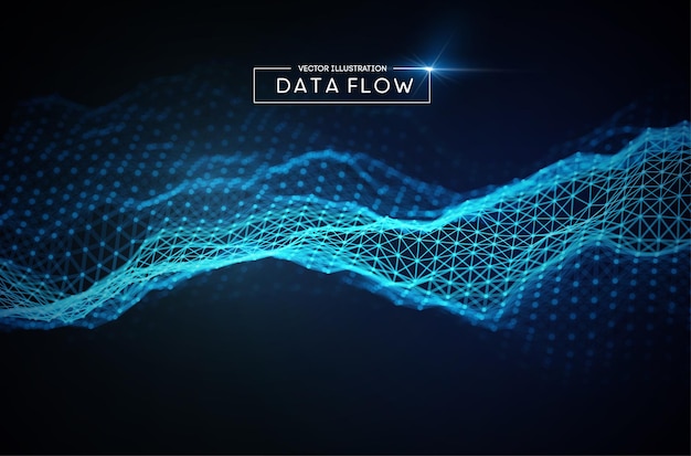 Bakgrundsvektor för dataström i dator eps big data nätverksteknologivåg