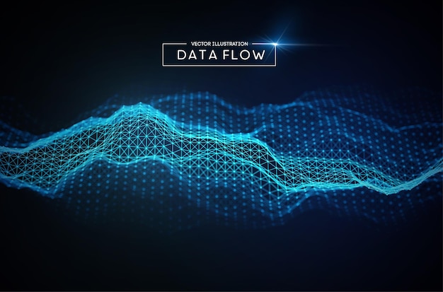Bakgrundsvektor för dataström i dator eps big data nätverksteknologivåg
