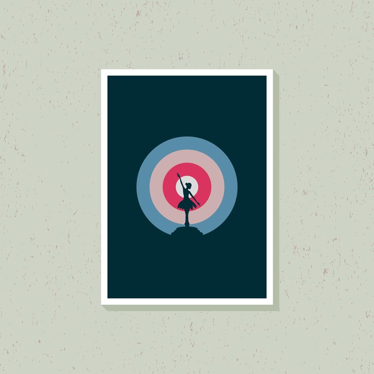 Vektör ballerina silhouette illustration design for posters and home wall decoration
