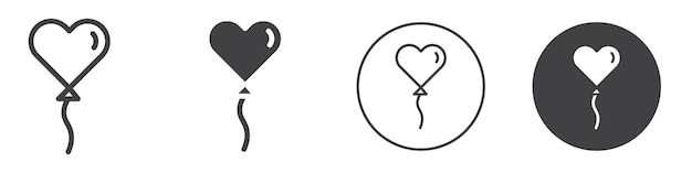 Balloon icon Simple outline vector logo