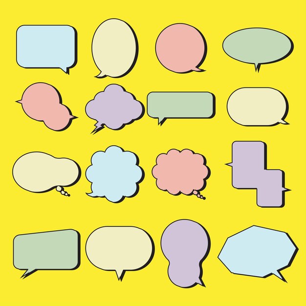 Balloon text cartoon style bundle set vector image