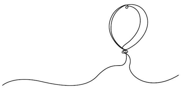 Balloons Continuous Line Illustration A simple minimalistic continuous unbroken line drawing