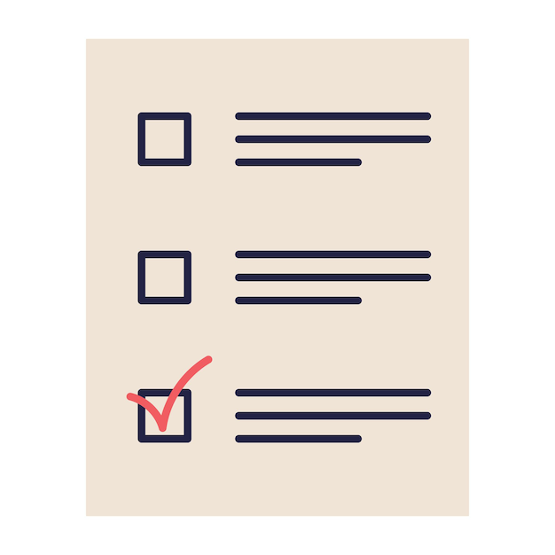 Ballot with tick for election campaign Voting elections 2024 Vector illustration