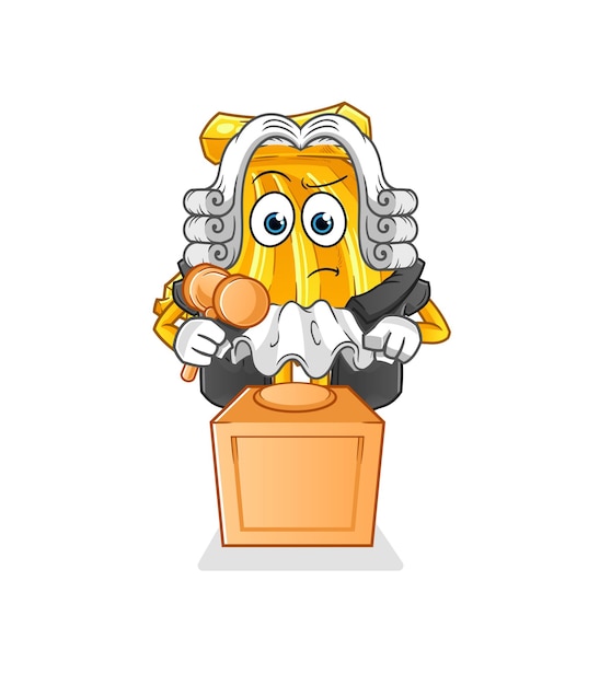 banana judge holds gavel. character vector