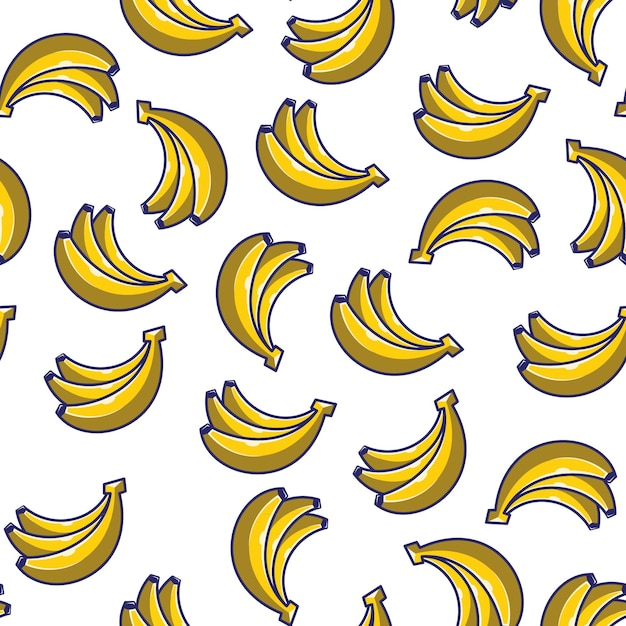 Banana Vector Clip Art Illustration Cartoon Pattern Background