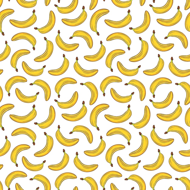 bananas on white background bright colorful seamless pattern template for your design