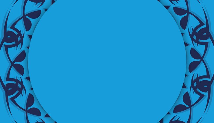 Vektör baner in blue with mandala pattern and place for logo or text