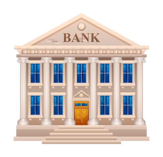 Bank building vector illustration isolated on white background