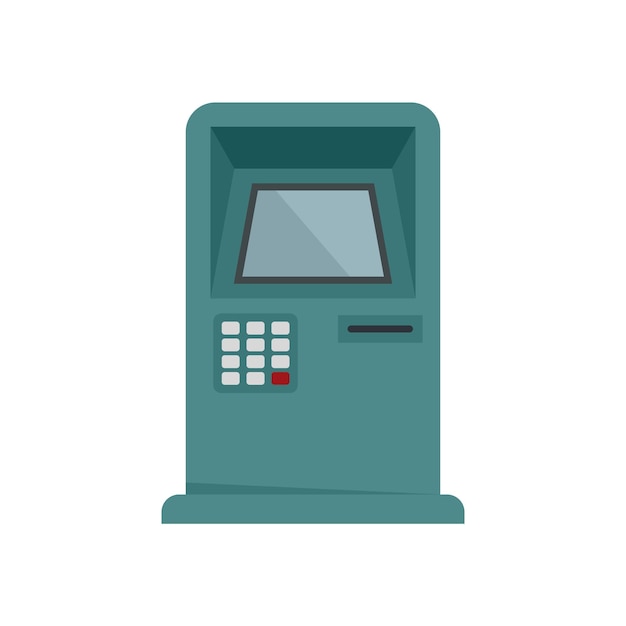 Bank card atm icon Flat illustration of bank card atm vector icon isolated on white background