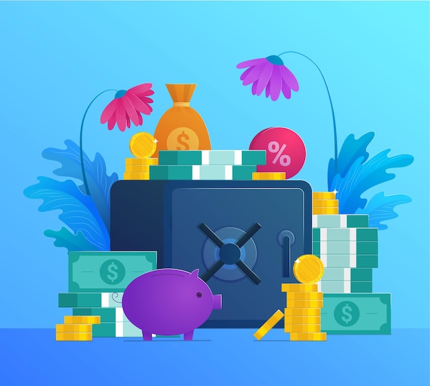 bank deposit and capital saving banner