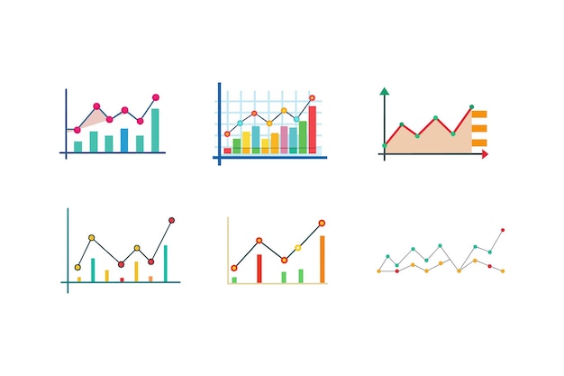 Banking Economy Graph of Vector Illustration Set