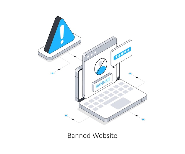 Banned Website isometric stock illustration EPS File stock illustration